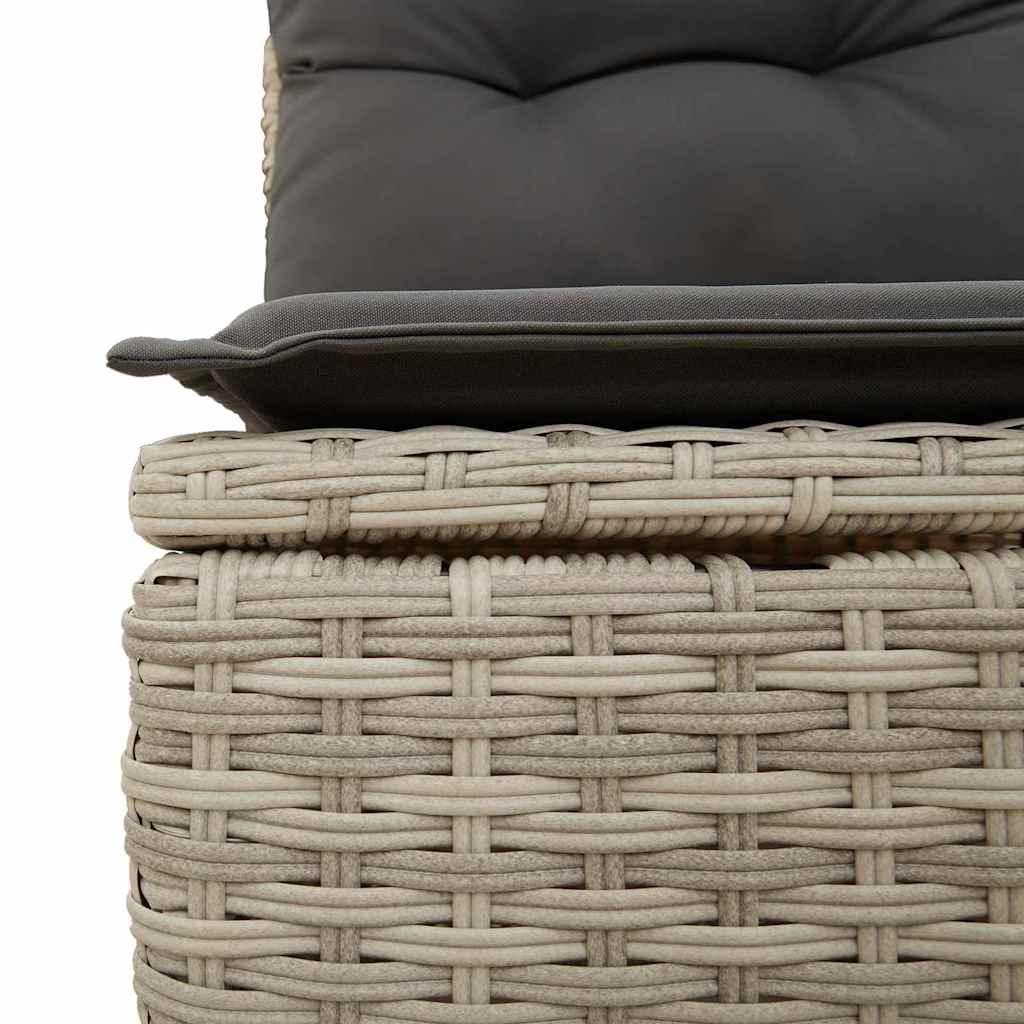 Tuin Eetset 6 pcs Lichtgrijs Poly Rattan en Poedergecoat Staal is nu te koop bij PeponiXL, paradijselijk wonen!