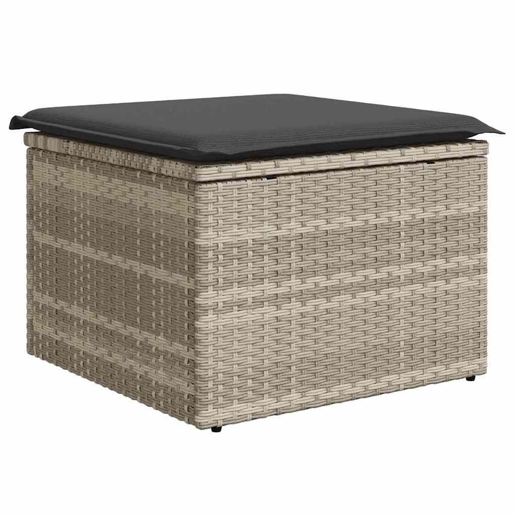 Tuin Eetset 6 pcs Lichtgrijs Poly Rattan en Poedergecoat Staal is nu te koop bij PeponiXL, paradijselijk wonen!
