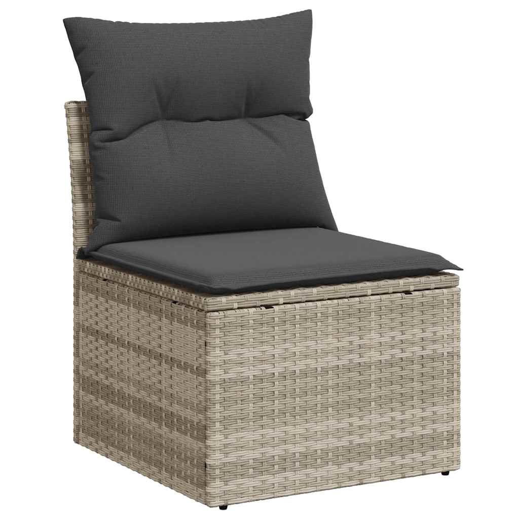 Tuin Eetset 6 pcs Lichtgrijs Poly Rattan en Poedergecoat Staal is nu te koop bij PeponiXL, paradijselijk wonen!