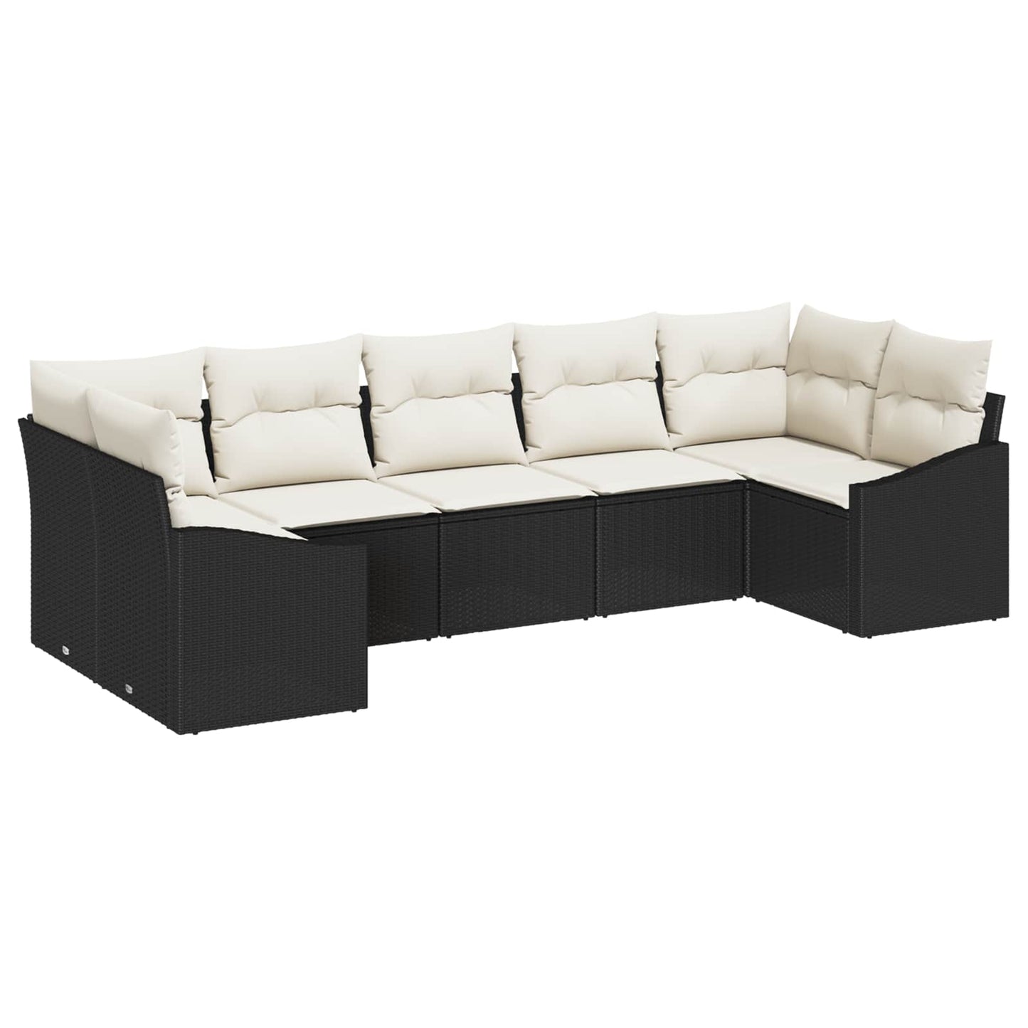 Tuinbankenset met opslag 7 pcs Zwart en Crème poly rattan is nu te koop bij PeponiXL, paradijselijk wonen!