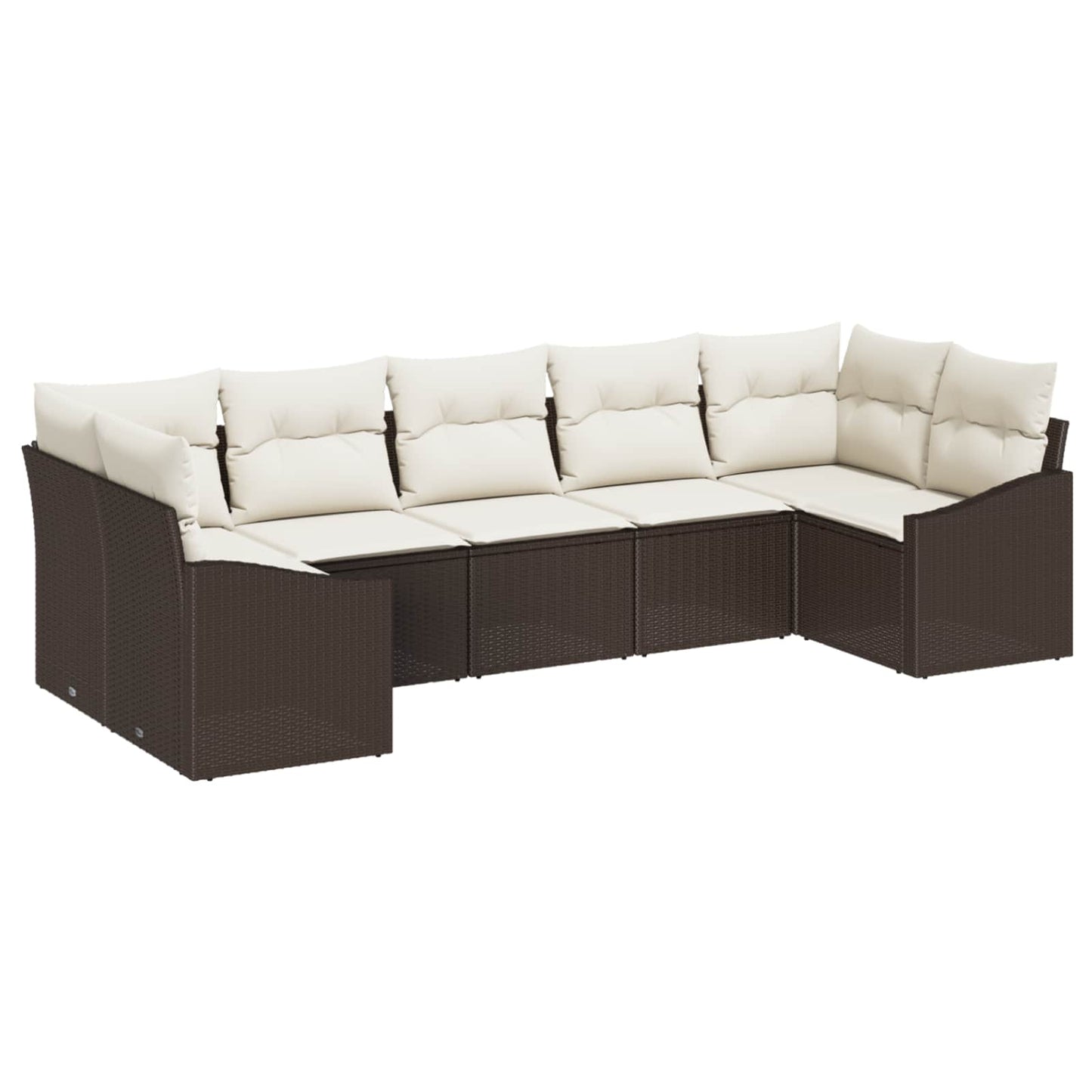 Tuinbankenset met opslag 7 pcs Bruin en Crème poly rattan is nu te koop bij PeponiXL, paradijselijk wonen!
