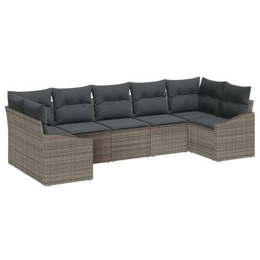 Tuinbankenset met opslag 7 pcs Grijs poly rattan is nu te koop bij PeponiXL, paradijselijk wonen!