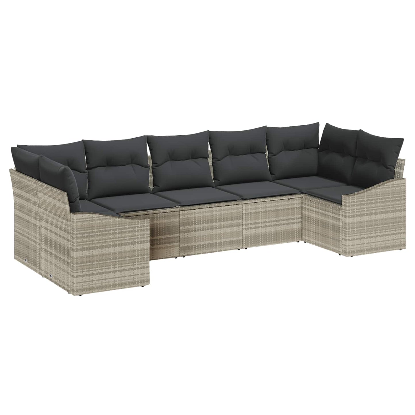 Tuinbankenset met opslag 7 pcs Lichtgrijs poly rattan is nu te koop bij PeponiXL, paradijselijk wonen!
