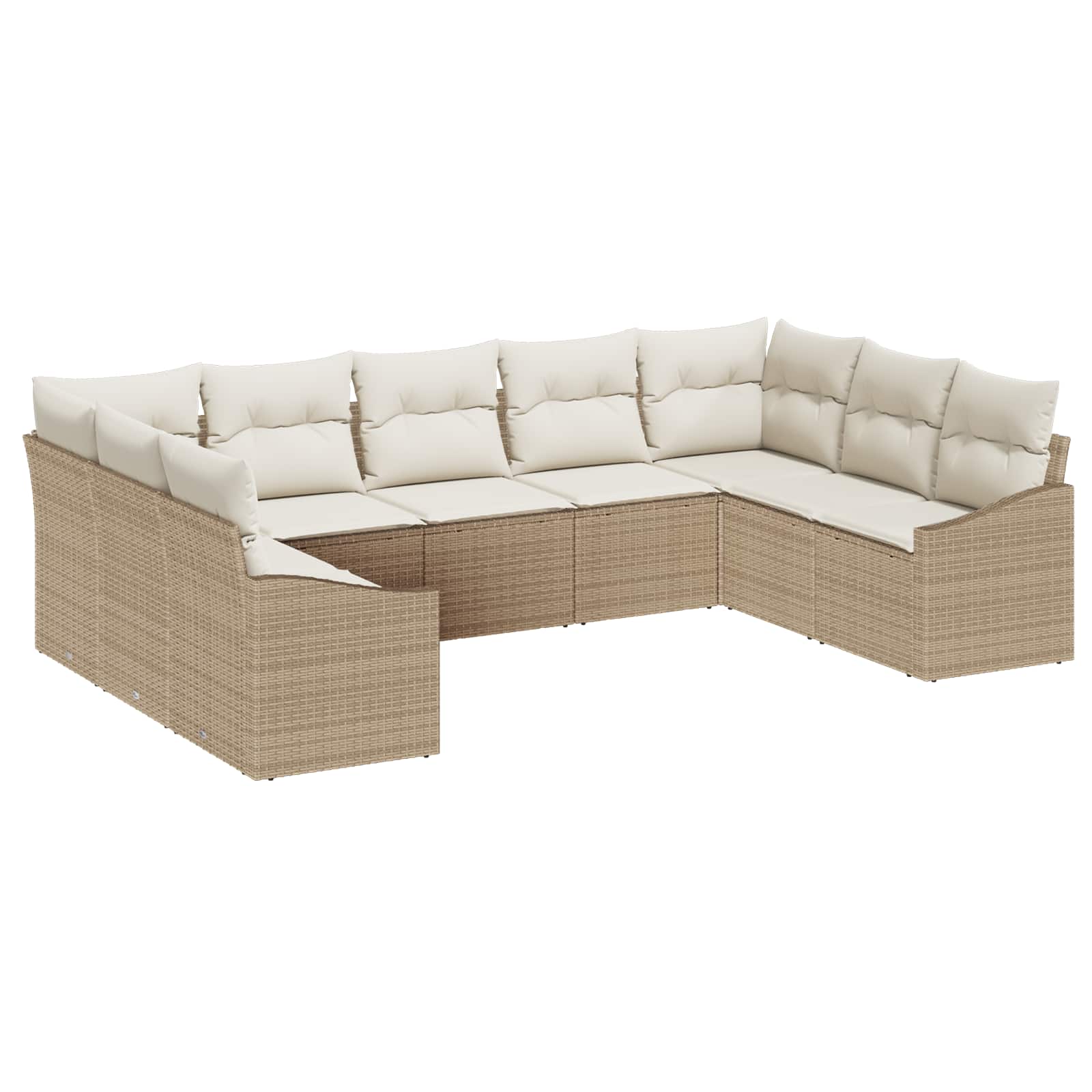 Tuinbankenset met opslag 9 pcs Beige en Crème poly rattan is nu te koop bij PeponiXL, paradijselijk wonen!