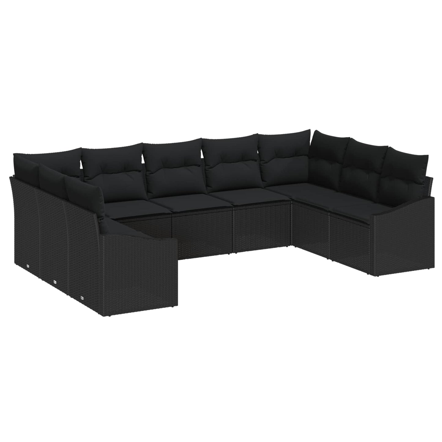 Tuinbankenset met opslag 9 pcs Zwart poly rattan is nu te koop bij PeponiXL, paradijselijk wonen!