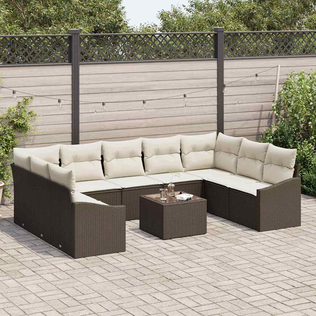 Tuinbankenset met opslag Bruin en Crème poly rattan is nu te koop bij PeponiXL, paradijselijk wonen!