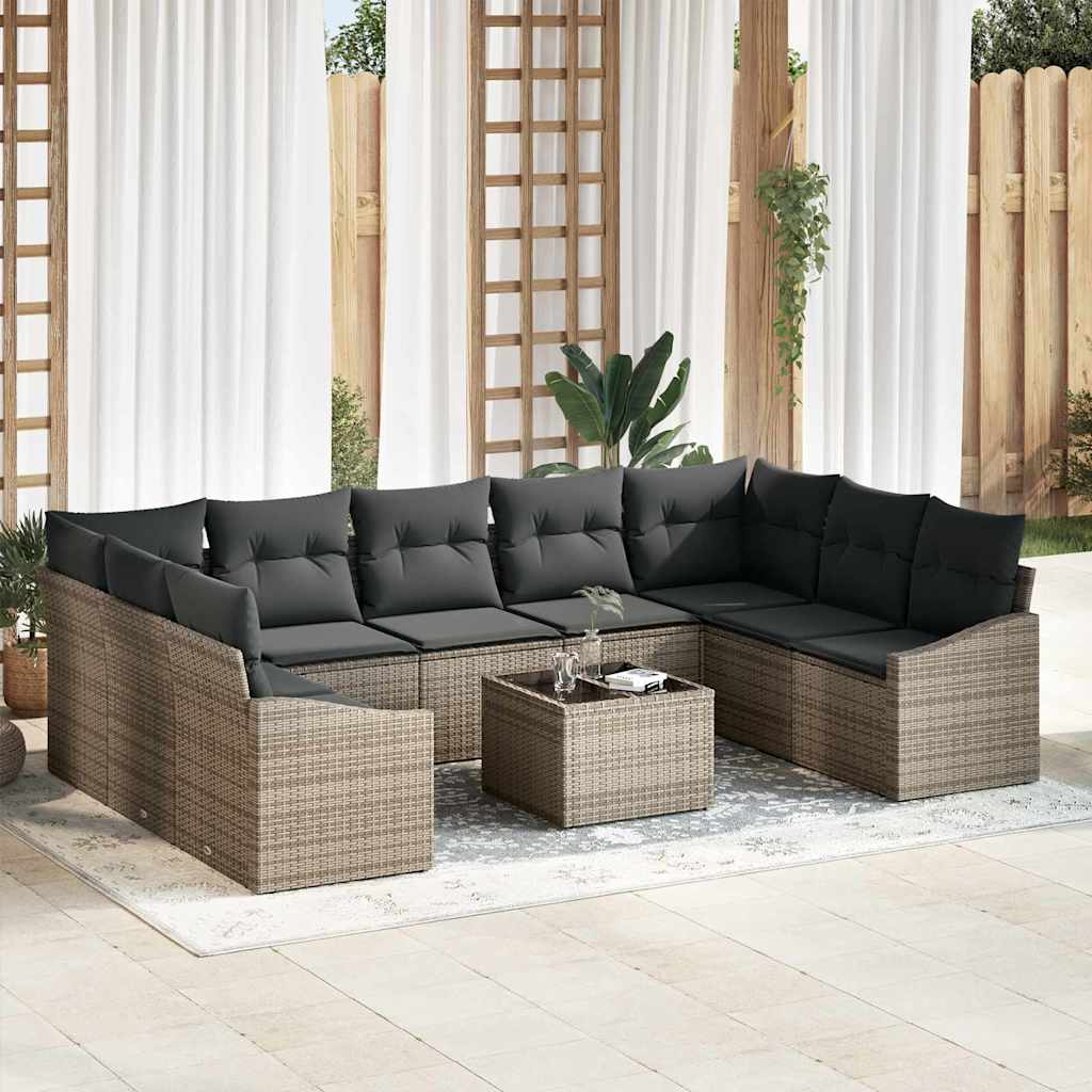 Tuinbankenset met opslag Lichtgrijs poly rattan is nu te koop bij PeponiXL, paradijselijk wonen!