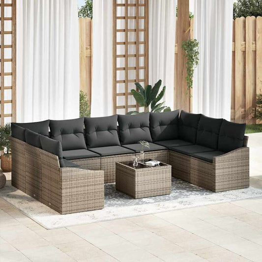 Tuinbankenset met opslag Lichtgrijs poly rattan is nu te koop bij PeponiXL, paradijselijk wonen!