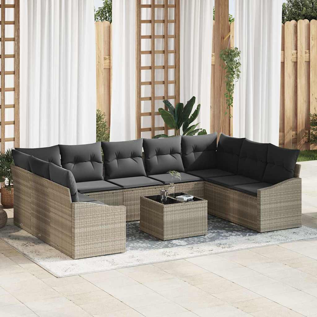 Tuinbankenset met opslag Lichtgrijs poly rattan is nu te koop bij PeponiXL, paradijselijk wonen!
