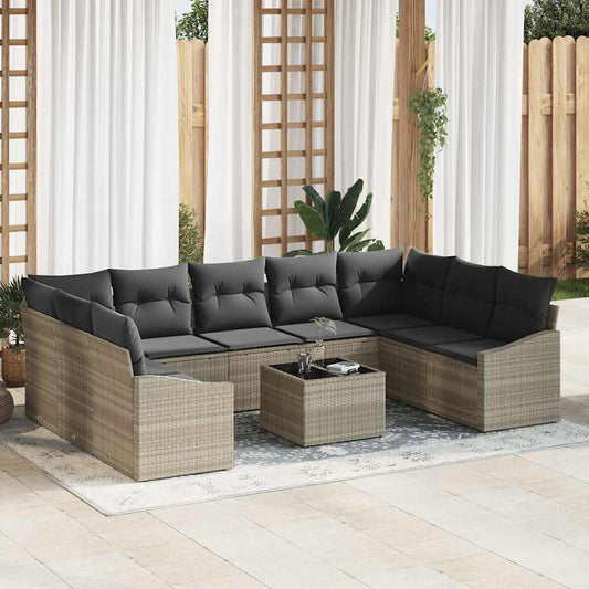 Tuinbankenset met opslag Lichtgrijs poly rattan is nu te koop bij PeponiXL, paradijselijk wonen!