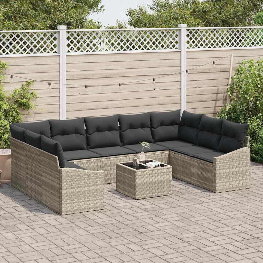 Tuinbankenset met opslag Lichtgrijs poly rattan is nu te koop bij PeponiXL, paradijselijk wonen!
