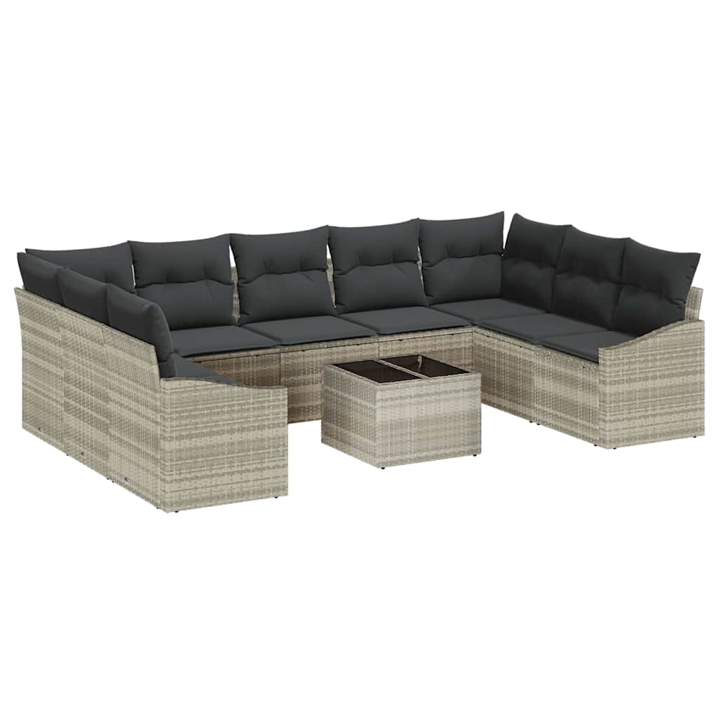 Tuinbankenset met opslag Lichtgrijs poly rattan is nu te koop bij PeponiXL, paradijselijk wonen!
