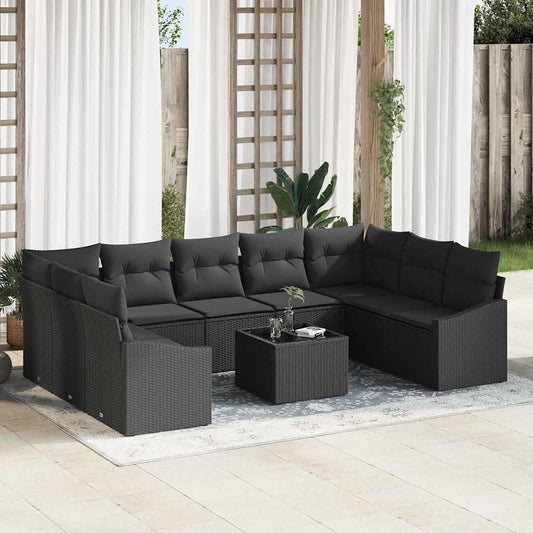 Tuinbankenset met opslag Zwart poly rattan is nu te koop bij PeponiXL, paradijselijk wonen!