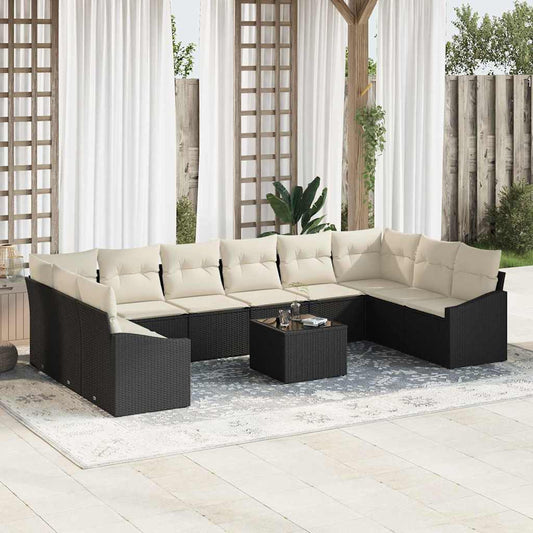 Tuinbankenset met opslag Bruin en Crème poly rattan is nu te koop bij PeponiXL, paradijselijk wonen!