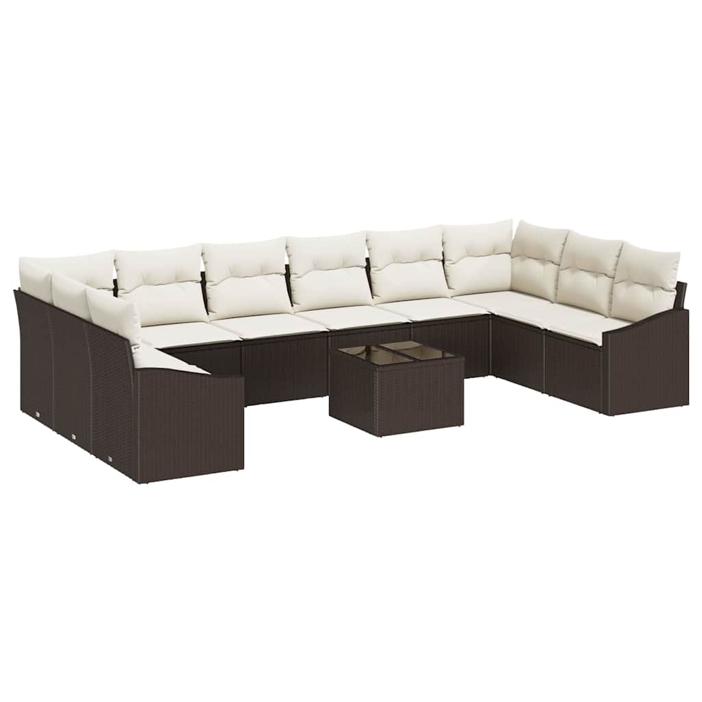 Tuinbankenset met opslag Bruin en Crème poly rattan is nu te koop bij PeponiXL, paradijselijk wonen!