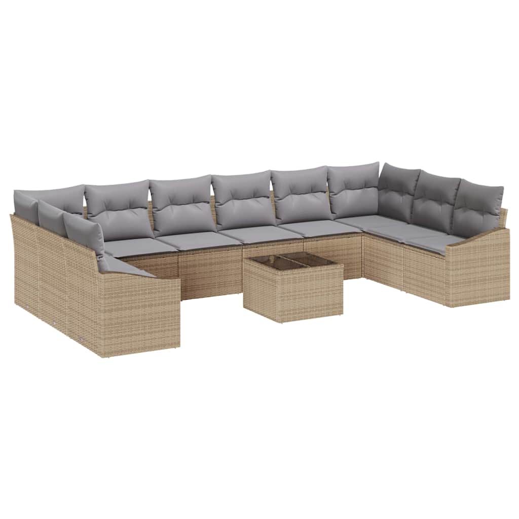 Tuinbankenset met opslag Beige en Licht Grijs poly rattan is nu te koop bij PeponiXL, paradijselijk wonen!