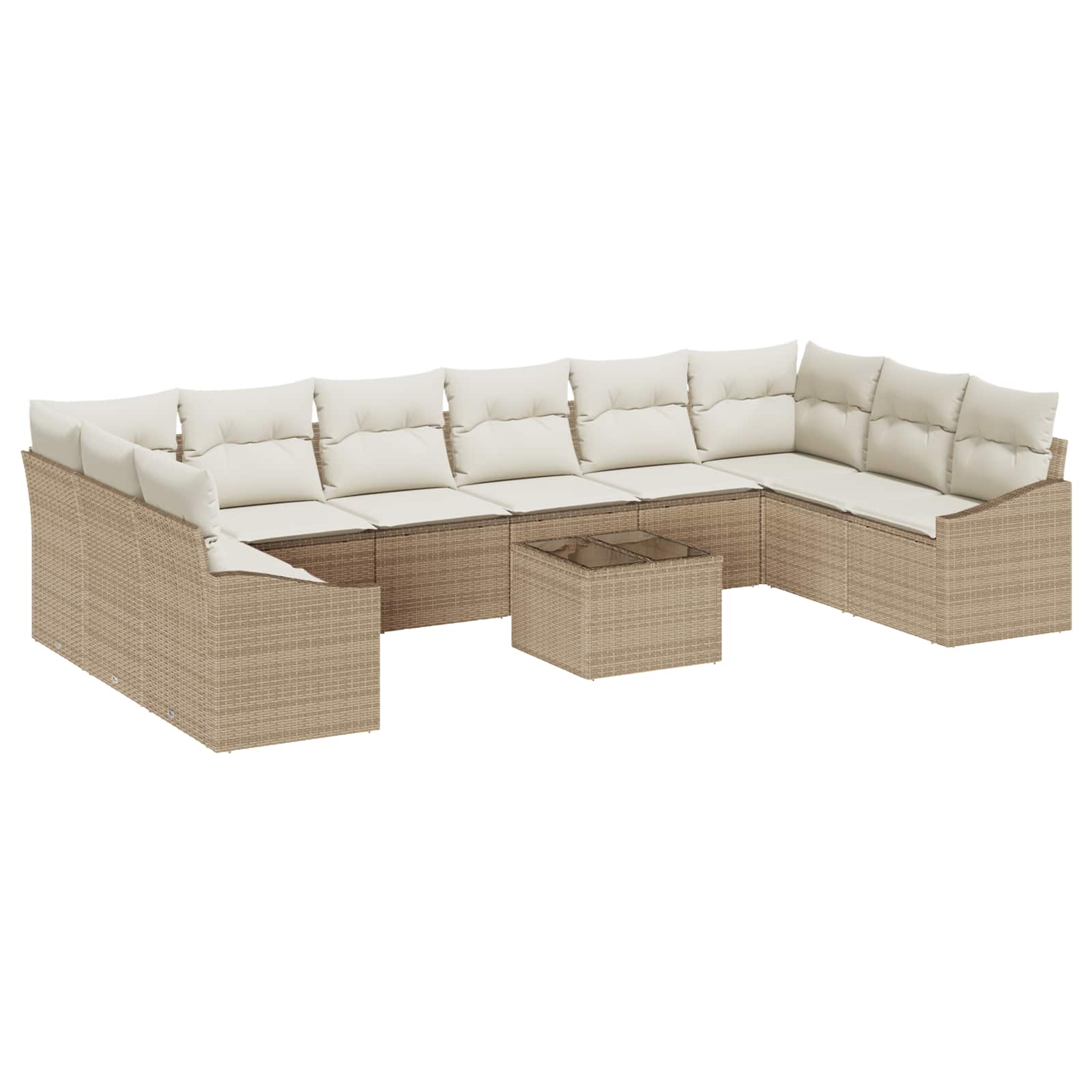 Tuinbankenset met opslag Beige en Crème poly rattan is nu te koop bij PeponiXL, paradijselijk wonen!