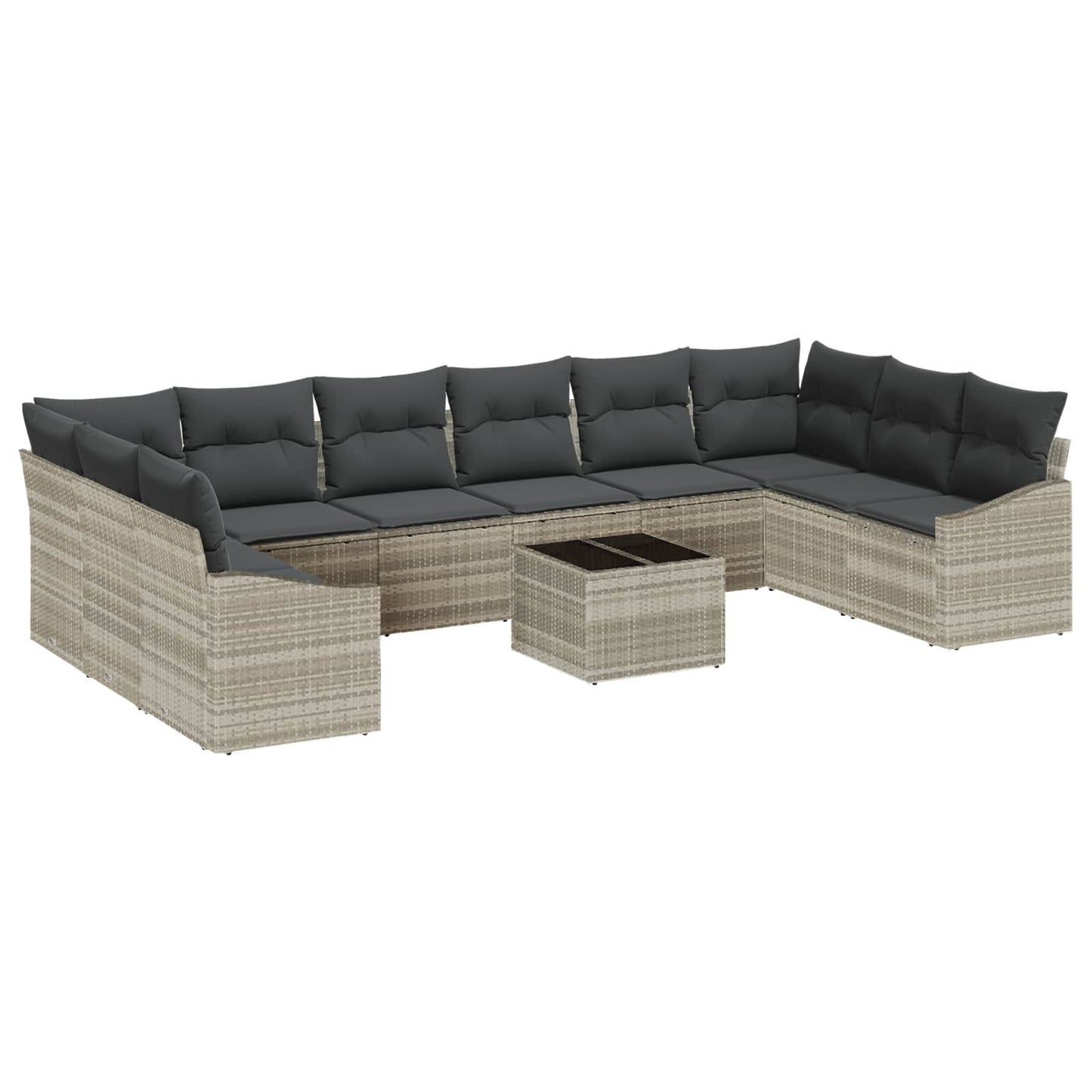 Tuinbankenset met opslag Lichtgrijs poly rattan is nu te koop bij PeponiXL, paradijselijk wonen!