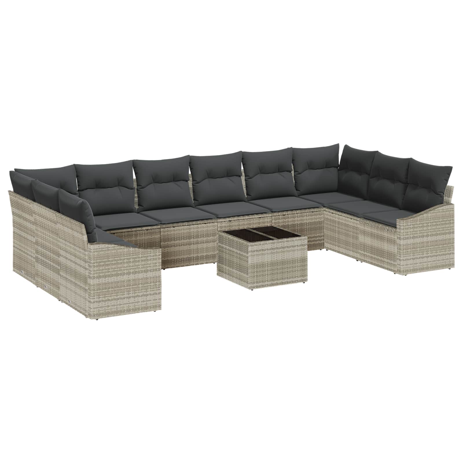 Tuinbankenset met opslag Lichtgrijs poly rattan is nu te koop bij PeponiXL, paradijselijk wonen!