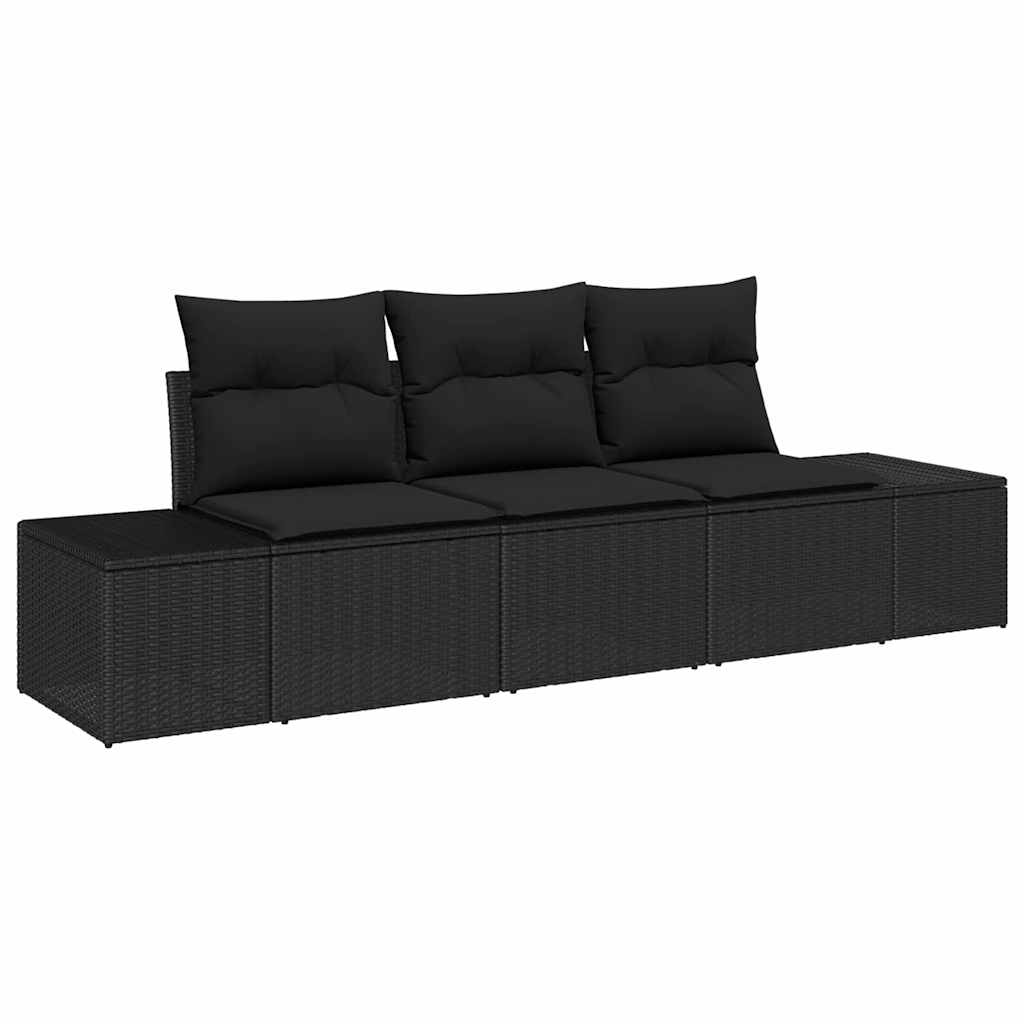 Tuinbankenset met opslag 3 pcs Zwart poly rattan is nu te koop bij PeponiXL, paradijselijk wonen!