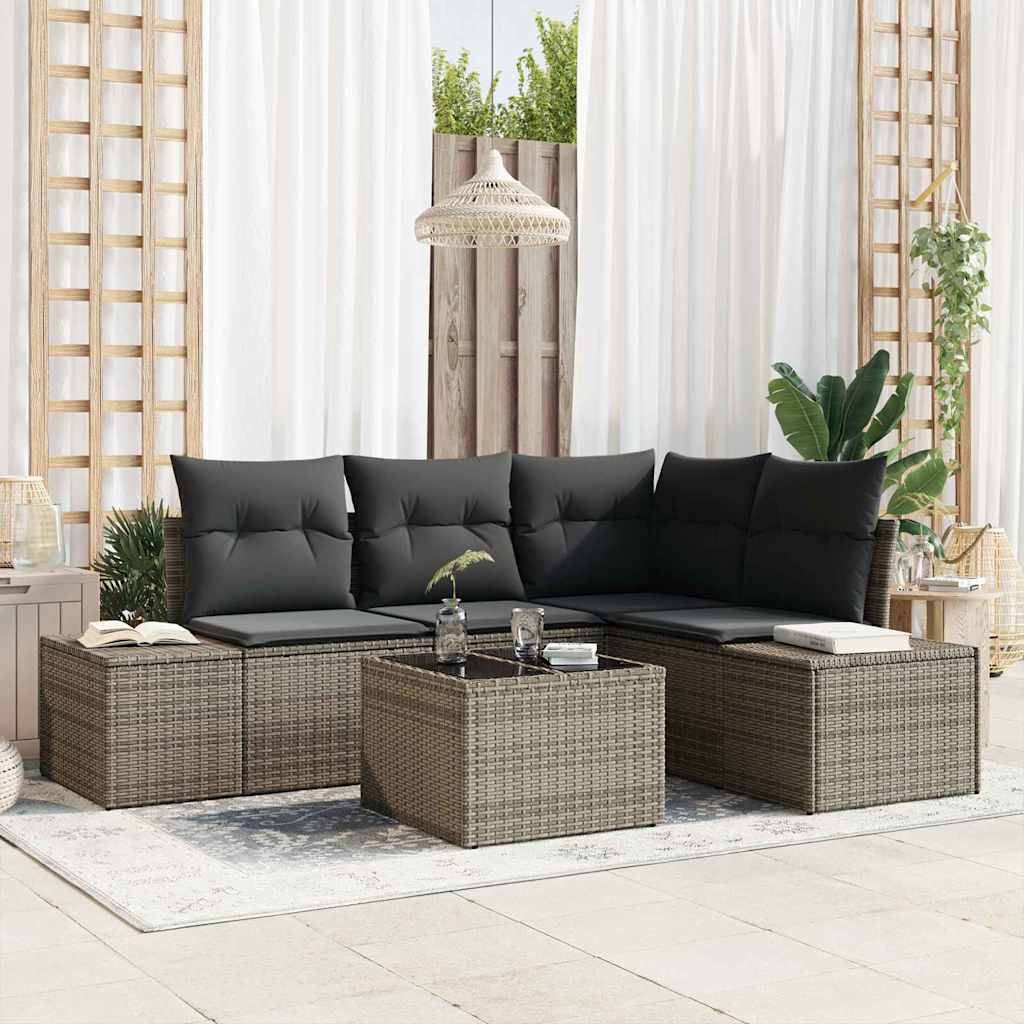 Tuinbankenset met opslag Lichtgrijs poly rattan is nu te koop bij PeponiXL, paradijselijk wonen!