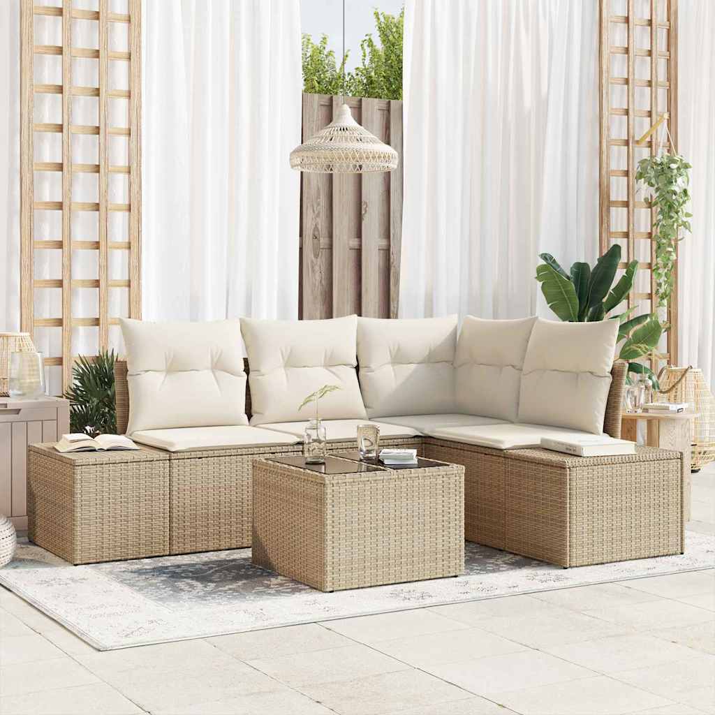 Tuinbankenset met opslag Beige en Crème poly rattan is nu te koop bij PeponiXL, paradijselijk wonen!