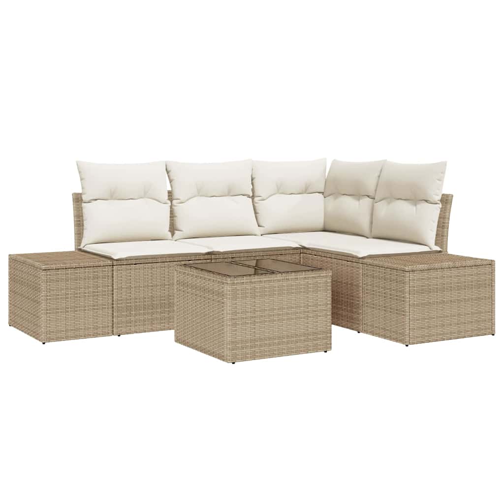 Tuinbankenset met opslag Beige en Crème poly rattan is nu te koop bij PeponiXL, paradijselijk wonen!