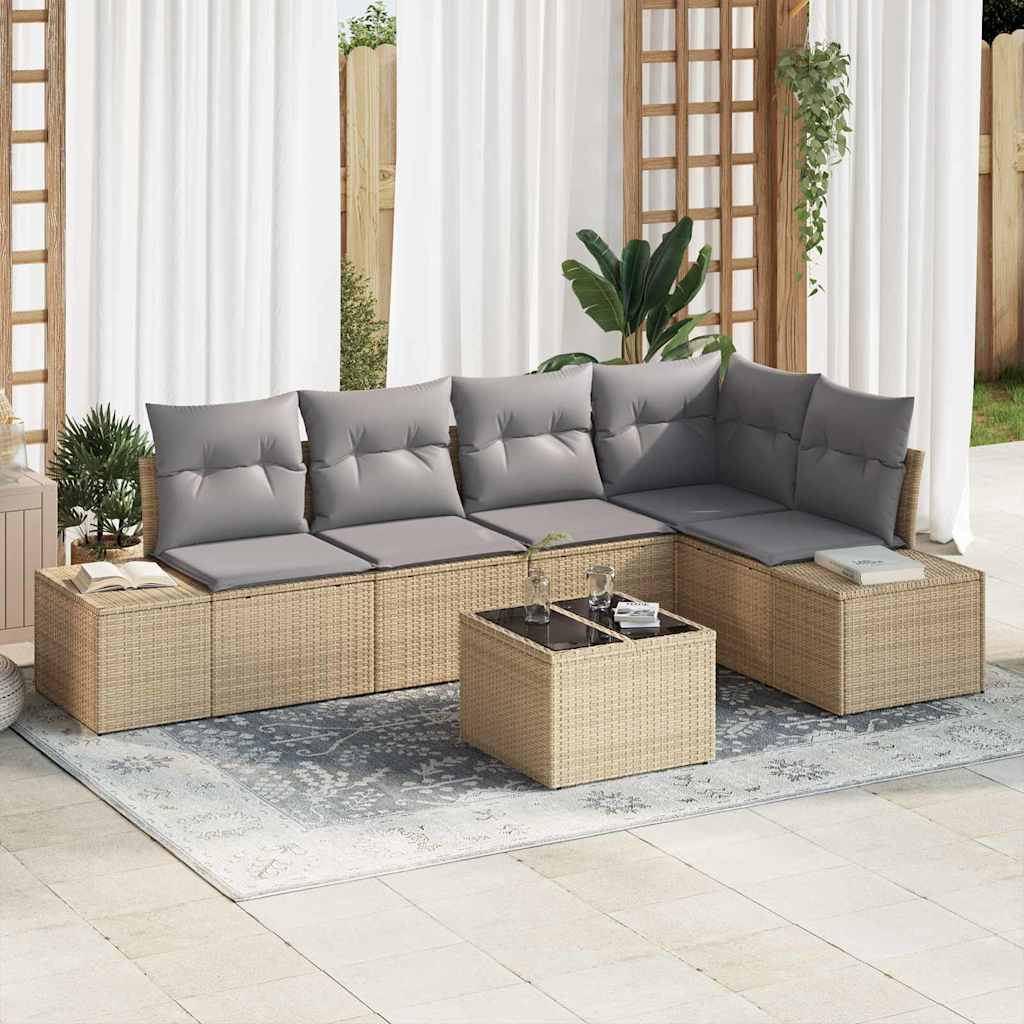 Tuinbankenset met opslag Beige en Licht Grijs poly rattan is nu te koop bij PeponiXL, paradijselijk wonen!