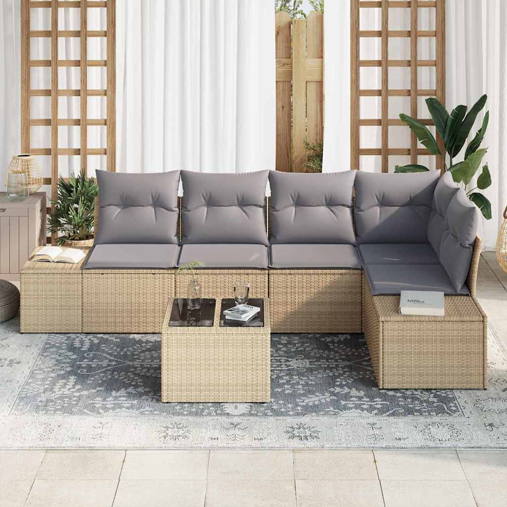 Tuinbankenset met opslag Beige en Licht Grijs poly rattan is nu te koop bij PeponiXL, paradijselijk wonen!