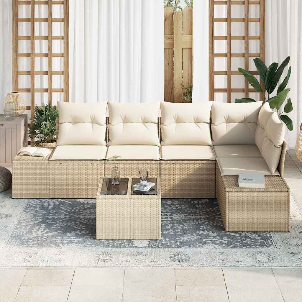 Tuinbankenset met opslag Beige en Crème poly rattan is nu te koop bij PeponiXL, paradijselijk wonen!