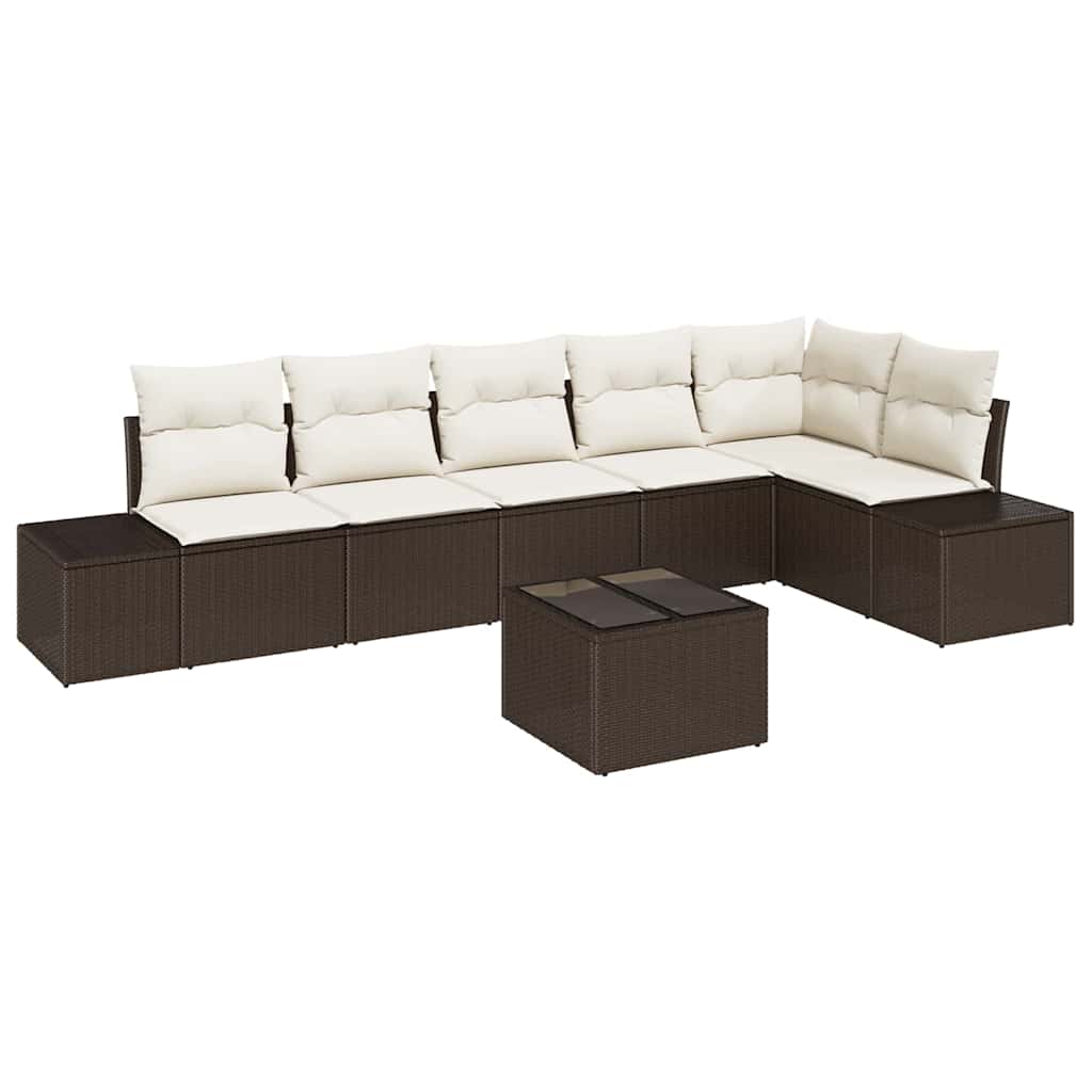 Tuinbankenset met opslag Bruin en Crème poly rattan is nu te koop bij PeponiXL, paradijselijk wonen!