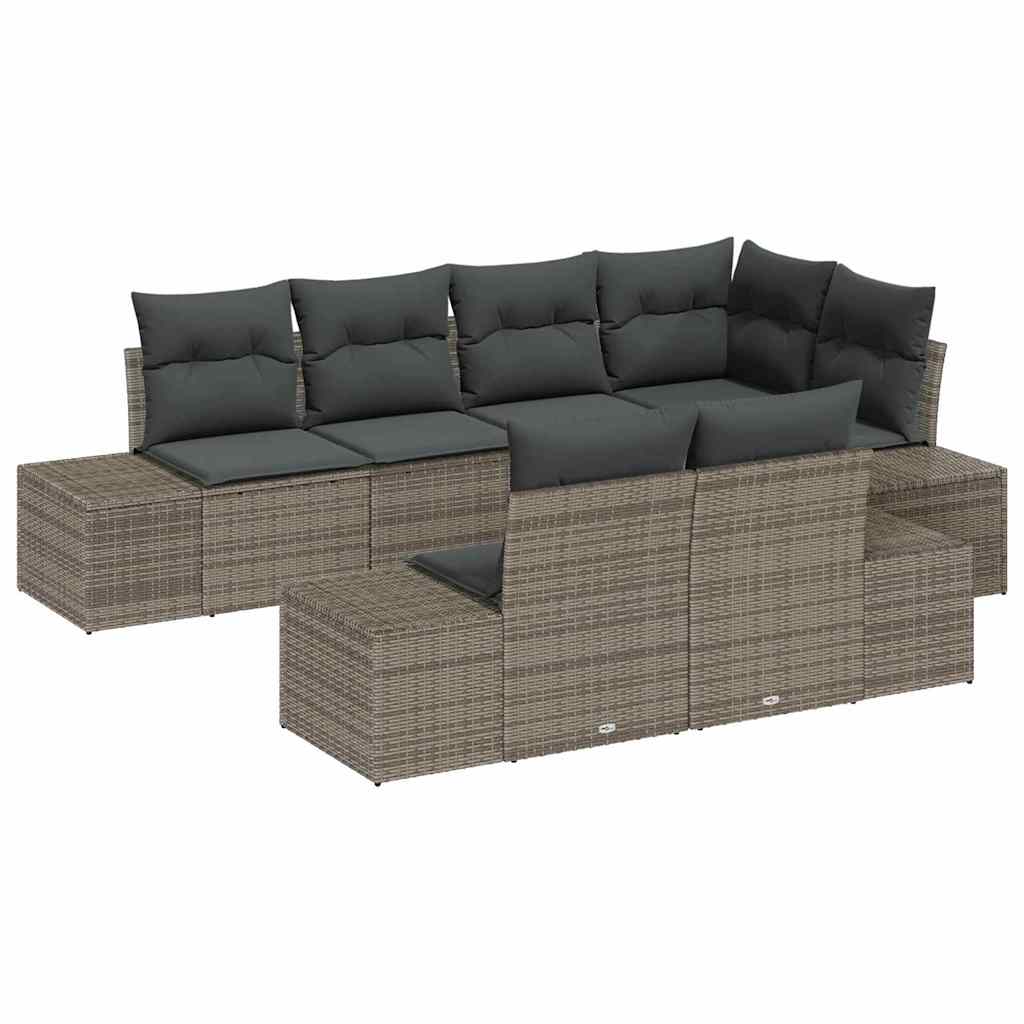 Tuinbankenset met opslag 7 pcs Grijs poly rattan is nu te koop bij PeponiXL, paradijselijk wonen!