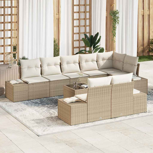 Tuinbankenset met opslag Beige en Crème Poly riet is nu te koop bij PeponiXL, paradijselijk wonen!