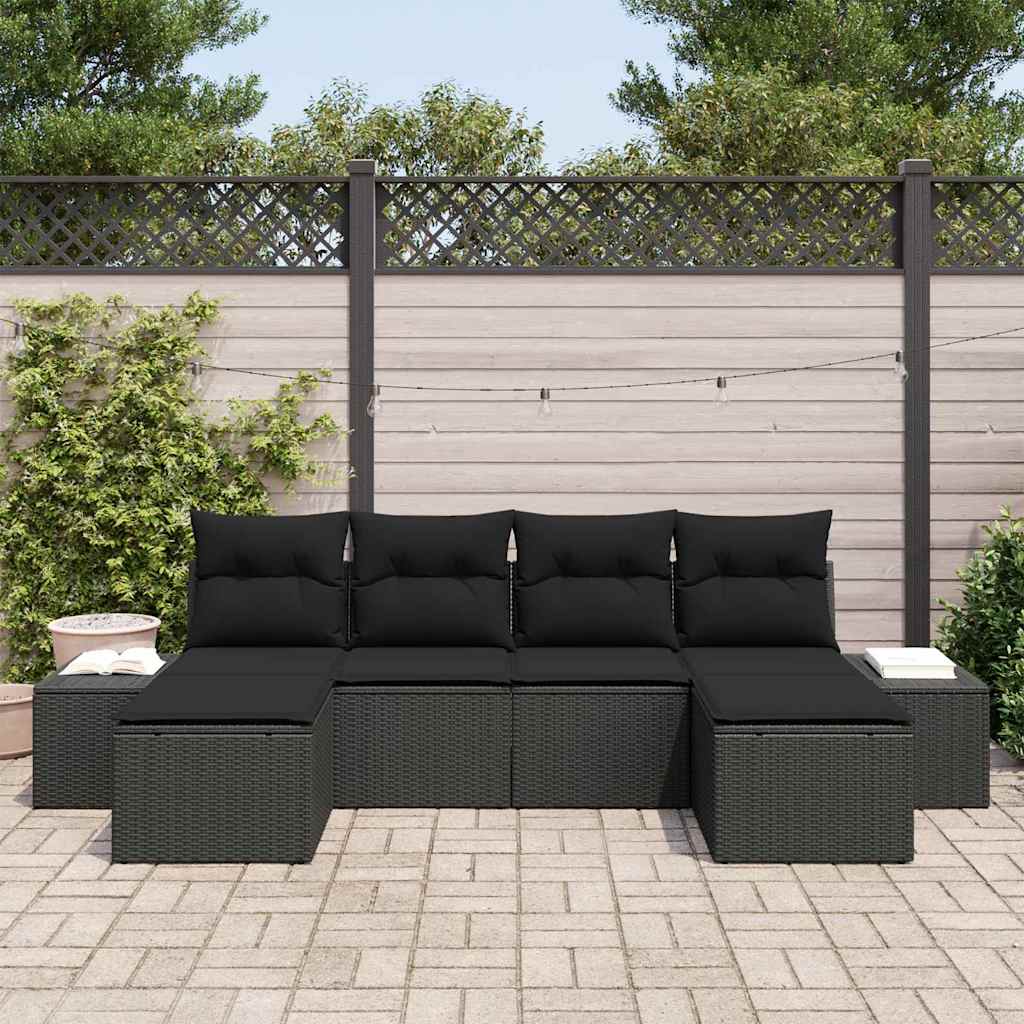 Tuin Sofa Set met kussen met opslag 4 pcs Zwart poly rattan is nu te koop bij PeponiXL, paradijselijk wonen!