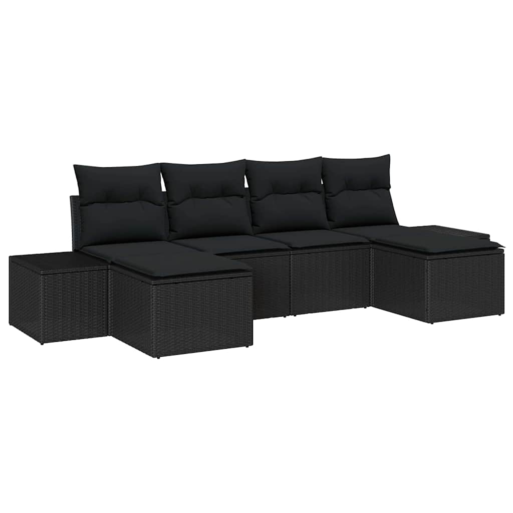 Tuin Sofa Set met kussen met opslag 4 pcs Zwart poly rattan is nu te koop bij PeponiXL, paradijselijk wonen!
