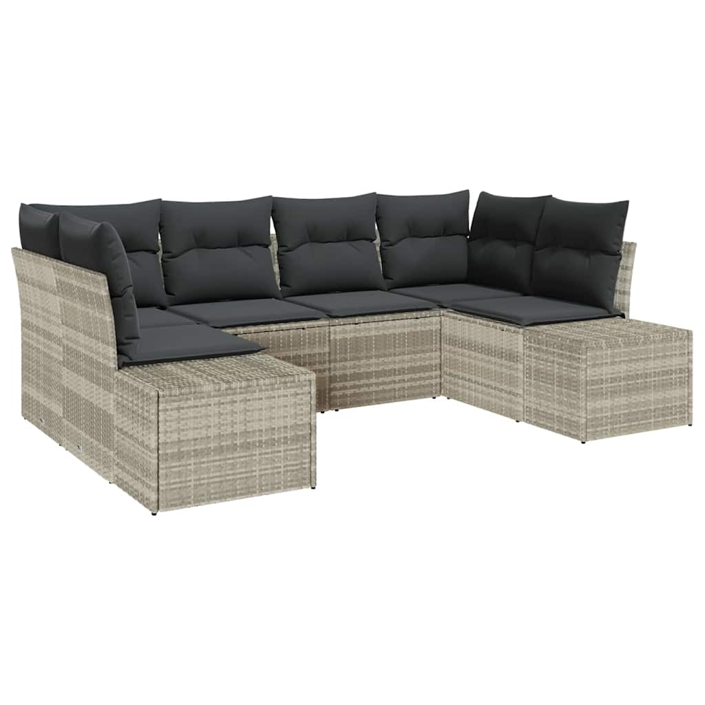 Tuinbankenset met opslag 6 pcs Lichtgrijs Poly riet is nu te koop bij PeponiXL, paradijselijk wonen!