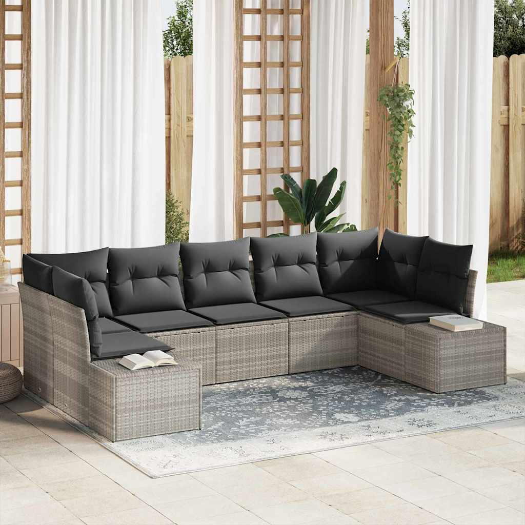 Tuinbankenset met opslag 7 pcs Lichtgrijs Poly riet is nu te koop bij PeponiXL, paradijselijk wonen!
