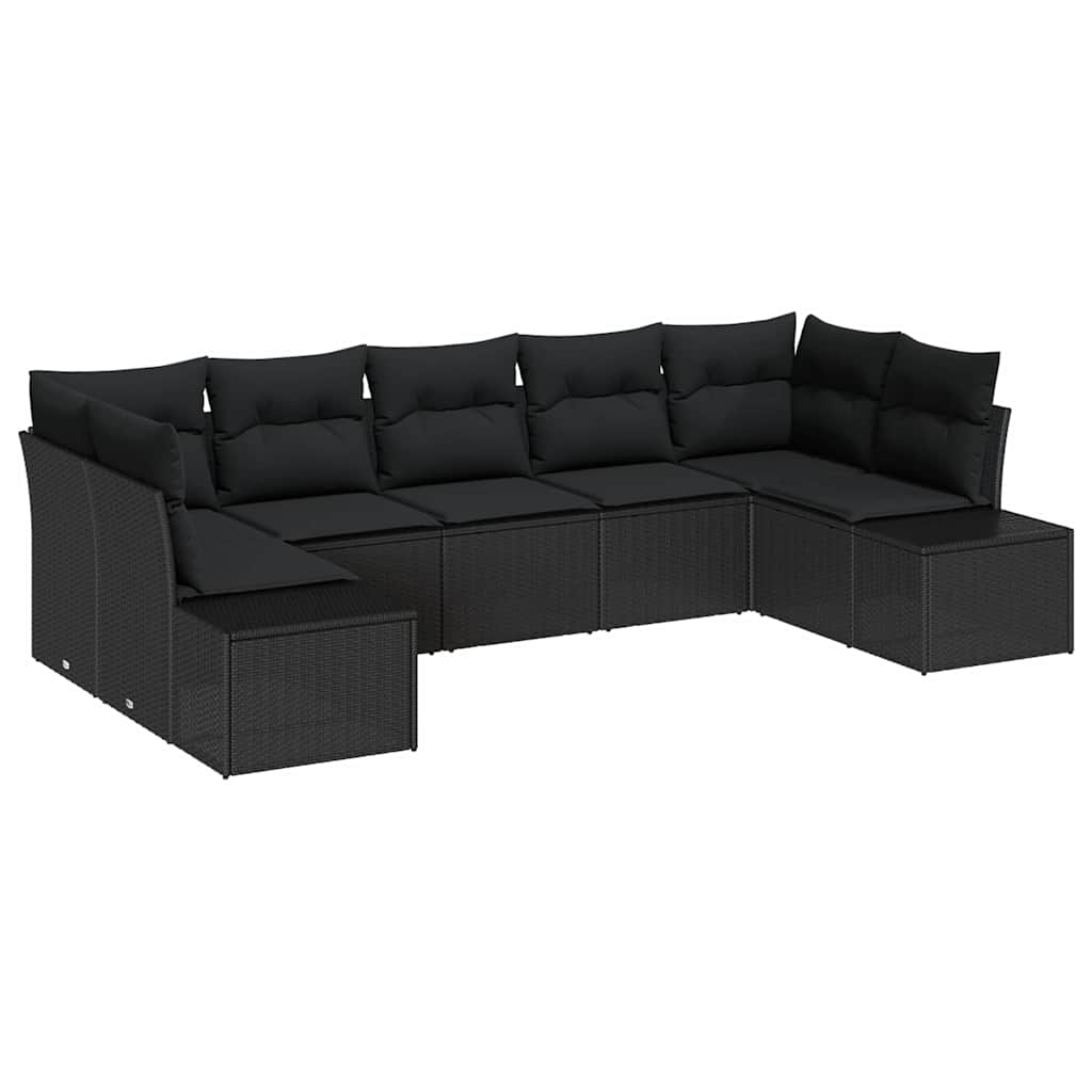 Tuinbankenset met opslag 7 pcs Zwart Poly riet is nu te koop bij PeponiXL, paradijselijk wonen!
