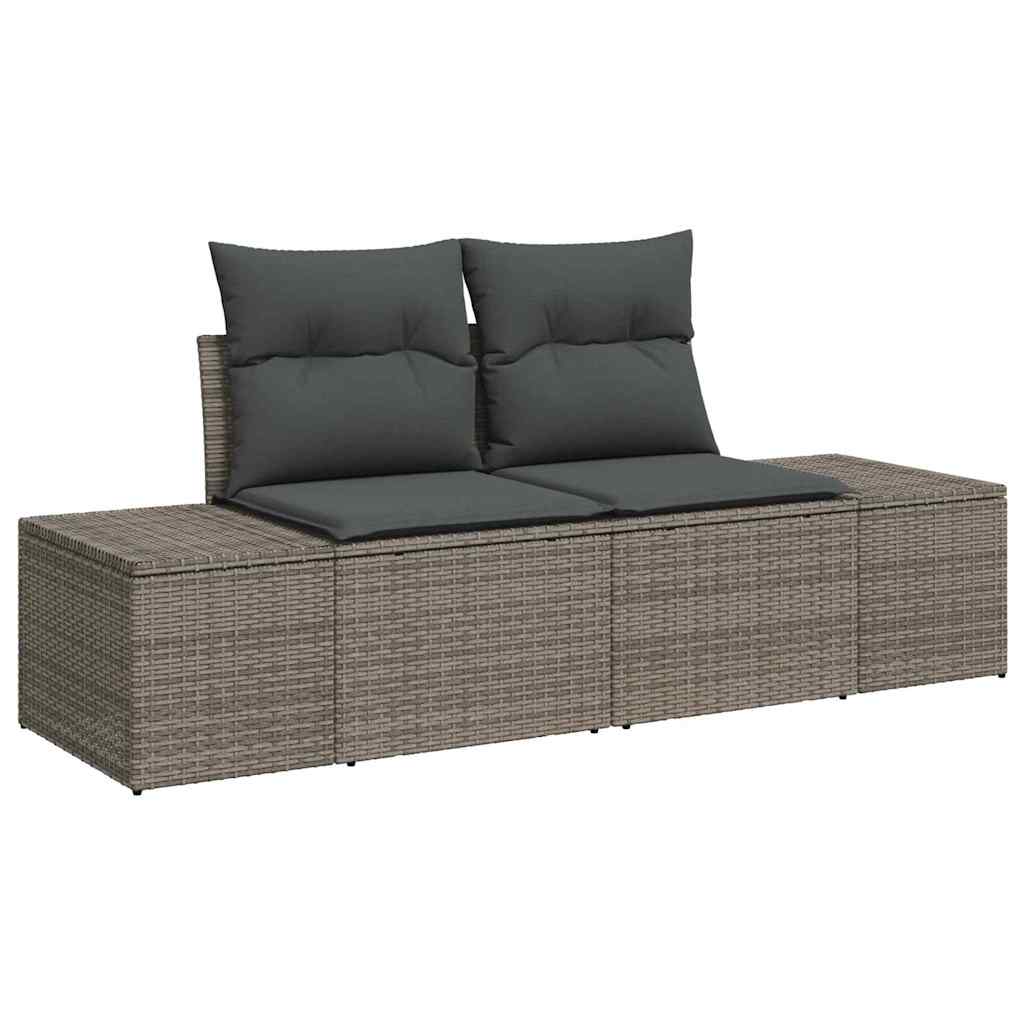 Tuinbankenset met kussen 10 pcs Grijs Polyrattan is nu te koop bij PeponiXL, paradijselijk wonen!