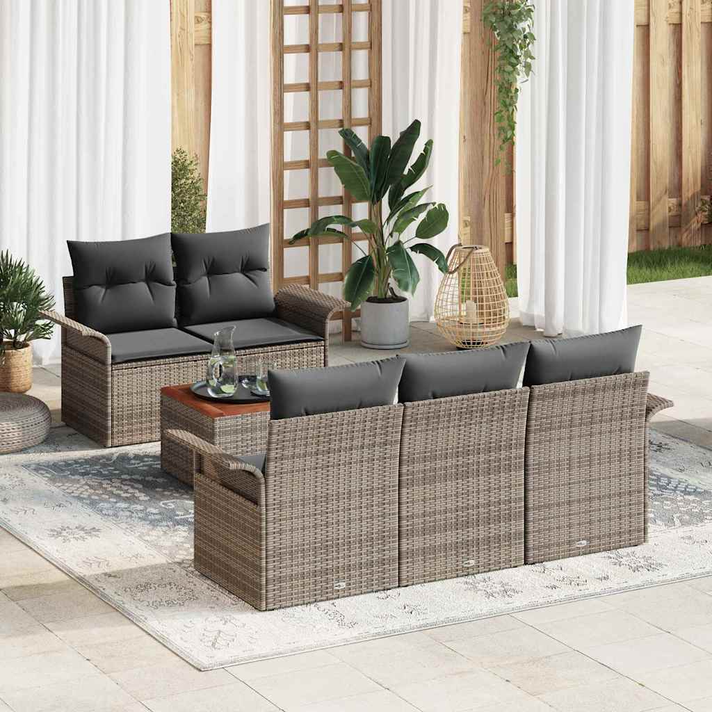 Tuinbankenset met opslag 6 pcs Grijs poly rattan is nu te koop bij PeponiXL, paradijselijk wonen!