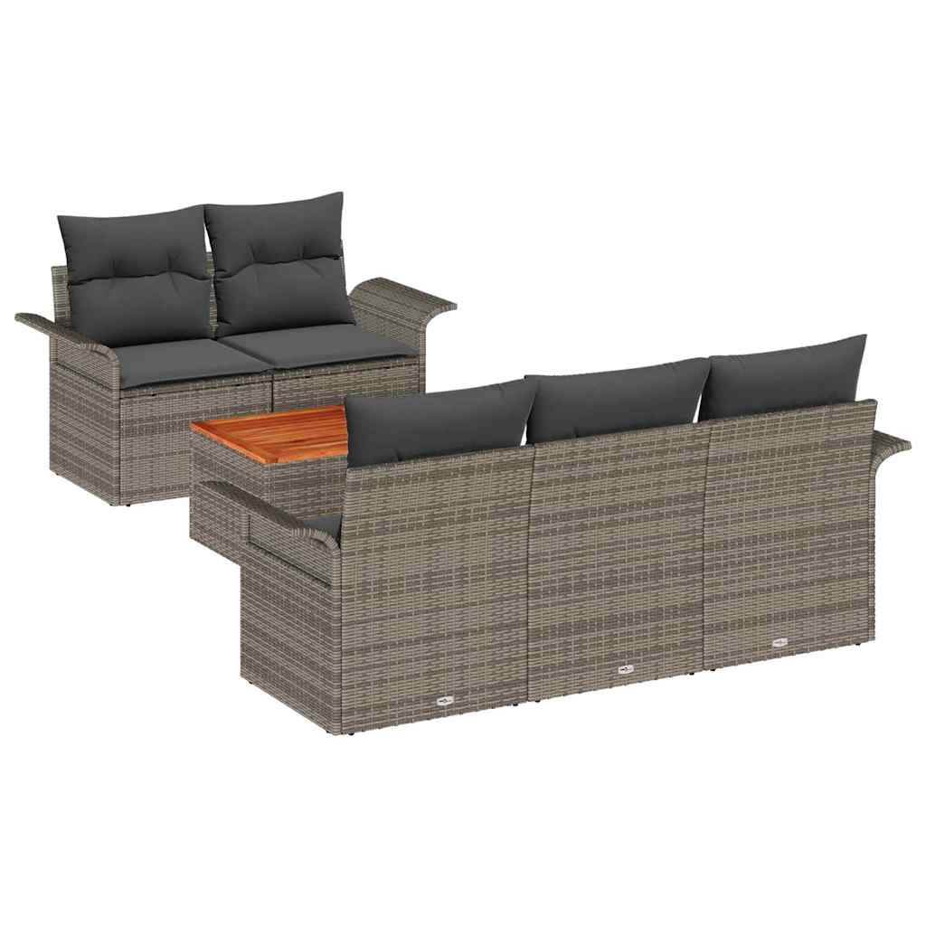 Tuinbankenset met opslag 6 pcs Grijs poly rattan is nu te koop bij PeponiXL, paradijselijk wonen!