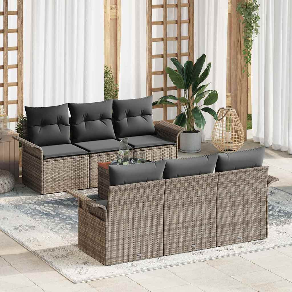 Tuinbankenset met opslag 7 pcs Grijs poly rattan is nu te koop bij PeponiXL, paradijselijk wonen!