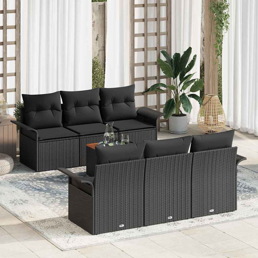 Tuinbankenset met opslag 7 pcs Zwart poly rattan is nu te koop bij PeponiXL, paradijselijk wonen!