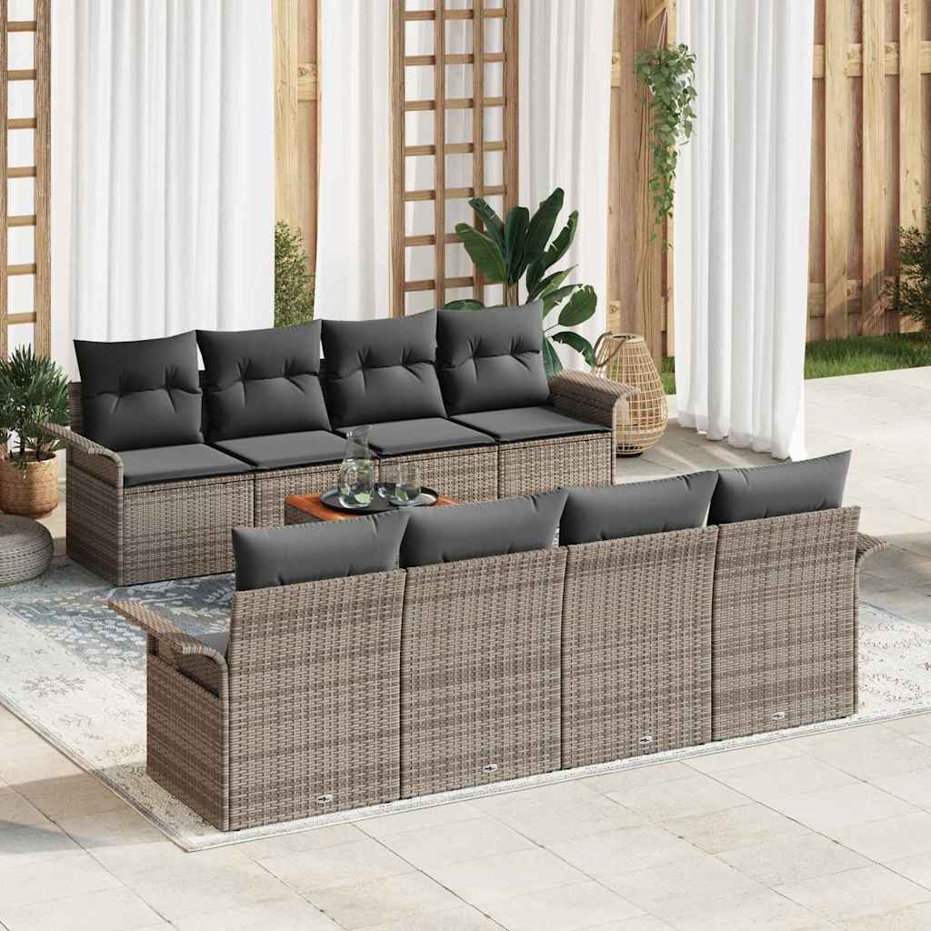 Tuinbankenset met opslag 9 pcs Grijs poly rattan is nu te koop bij PeponiXL, paradijselijk wonen!