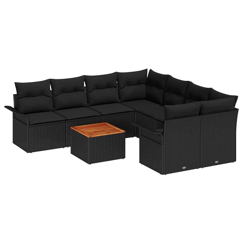 Tuinbankenset met opslag 9 pcs Zwart poly rattan is nu te koop bij PeponiXL, paradijselijk wonen!