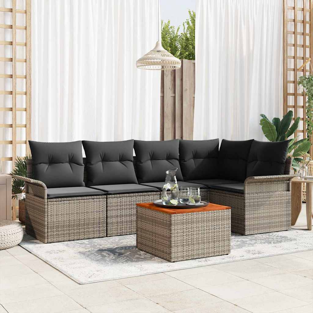 Tuinbankenset met opslag 6 pcs Grijs poly rattan is nu te koop bij PeponiXL, paradijselijk wonen!