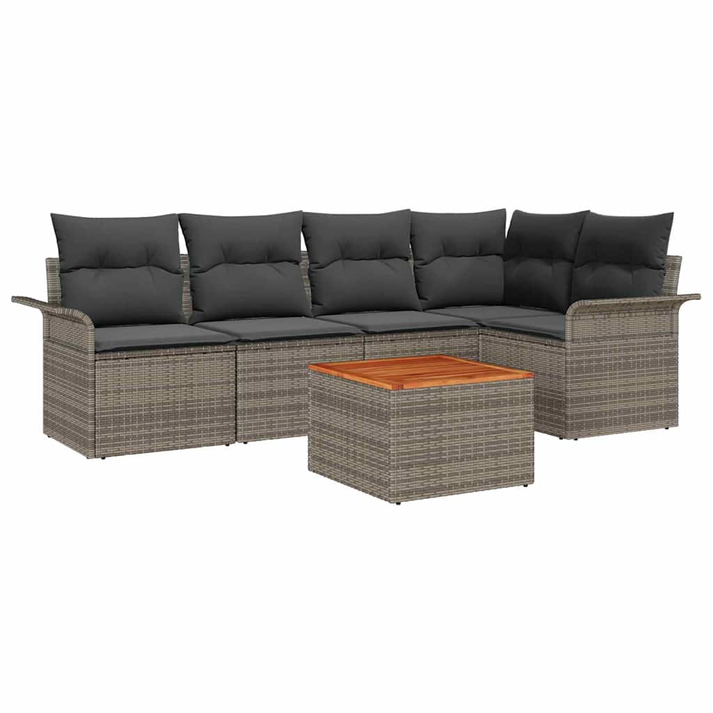 Tuinbankenset met opslag 6 pcs Grijs poly rattan is nu te koop bij PeponiXL, paradijselijk wonen!