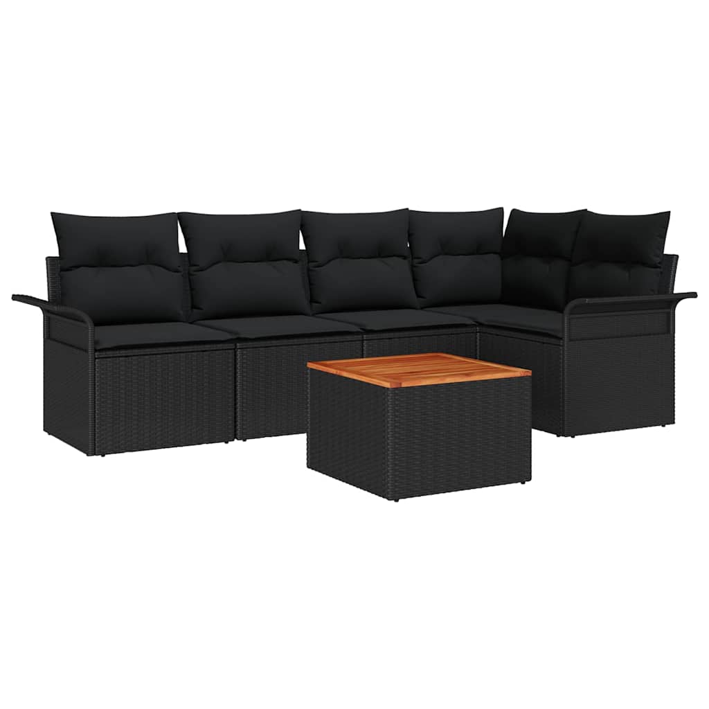 Tuinbankenset met opslag 6 pcs Zwart poly rattan is nu te koop bij PeponiXL, paradijselijk wonen!