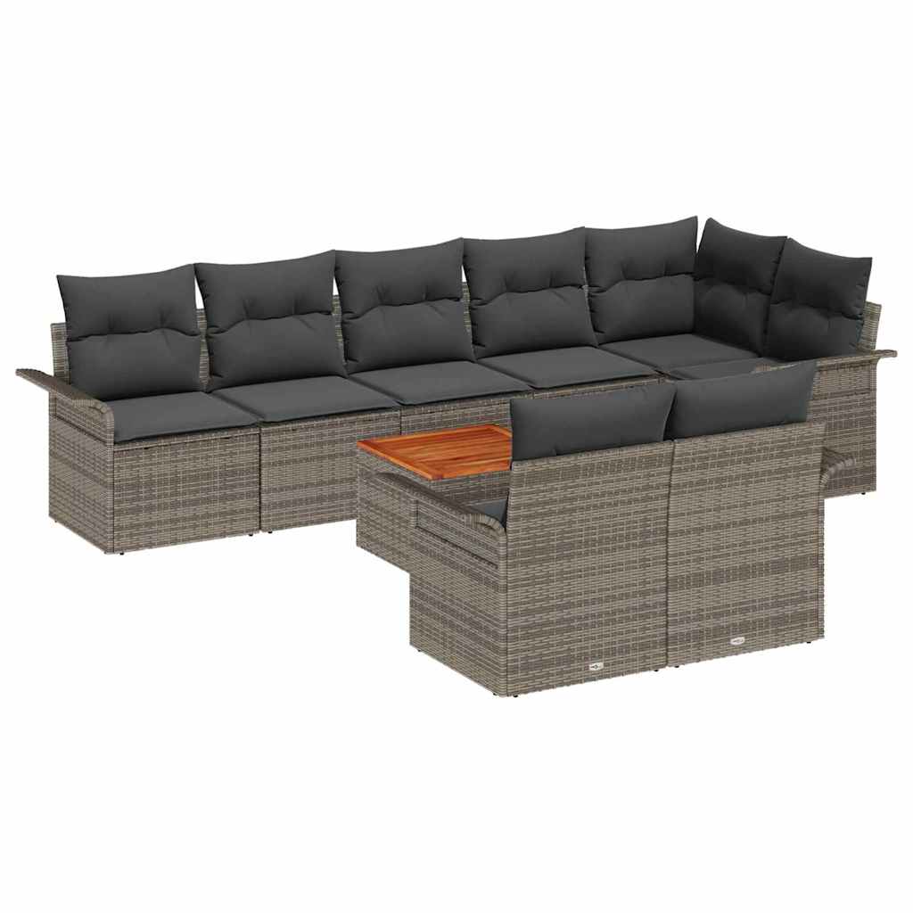 Tuinbankenset met opslag 9 pcs Grijs poly rattan is nu te koop bij PeponiXL, paradijselijk wonen!