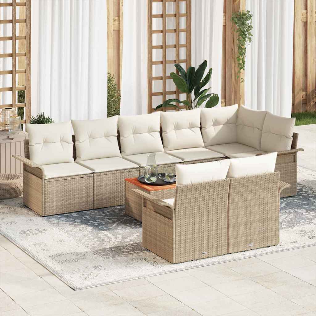 Tuinbankenset met opslag 9 pcs Beige en Crème poly rattan is nu te koop bij PeponiXL, paradijselijk wonen!